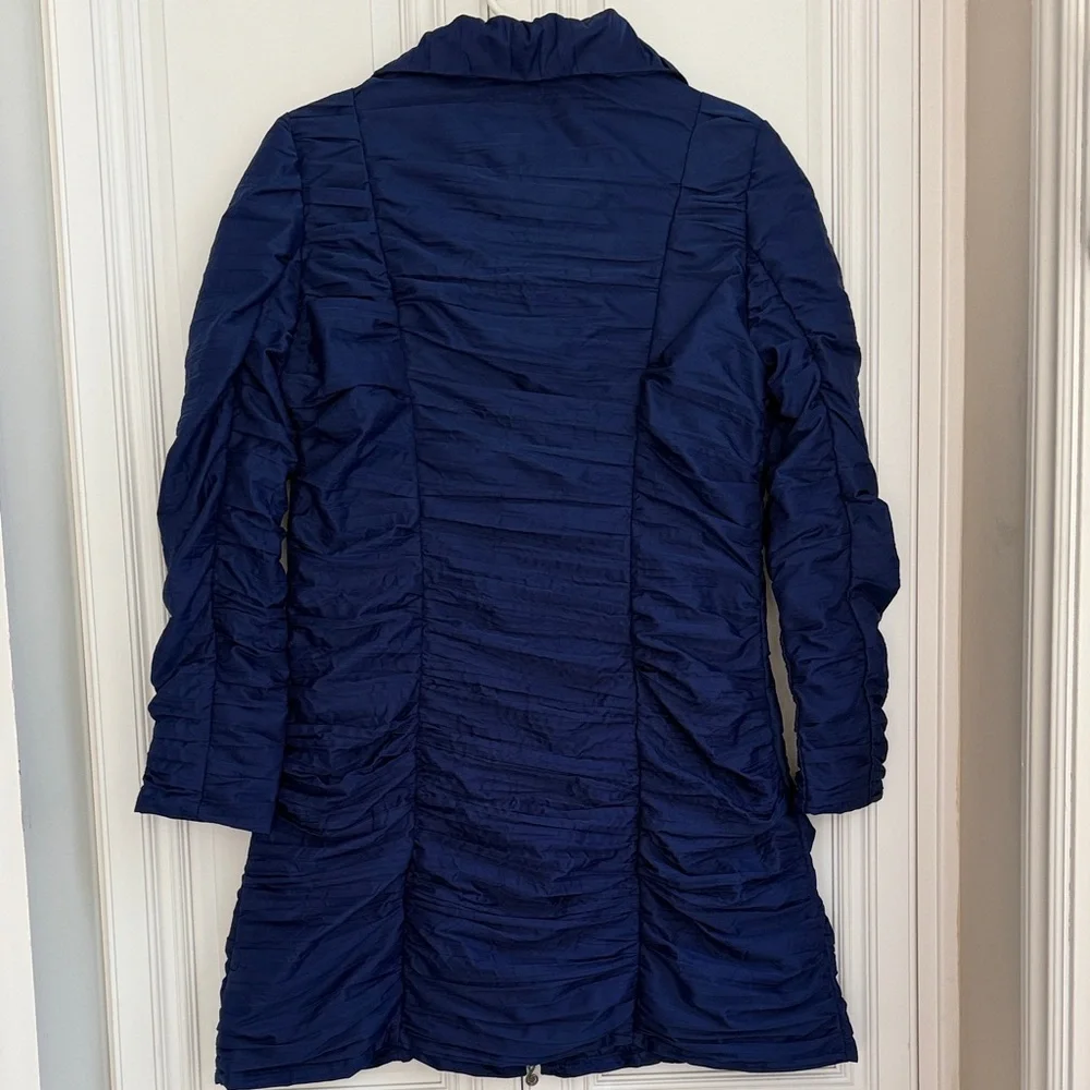 Samuel Dong royal Blue Ruched light Coat - Picture 5 of 6
